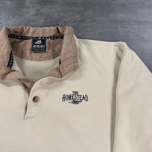 Ahead Golf Pullover Mens XL Beige Homestead Resort‎ Omni Distressed Sweatshirt